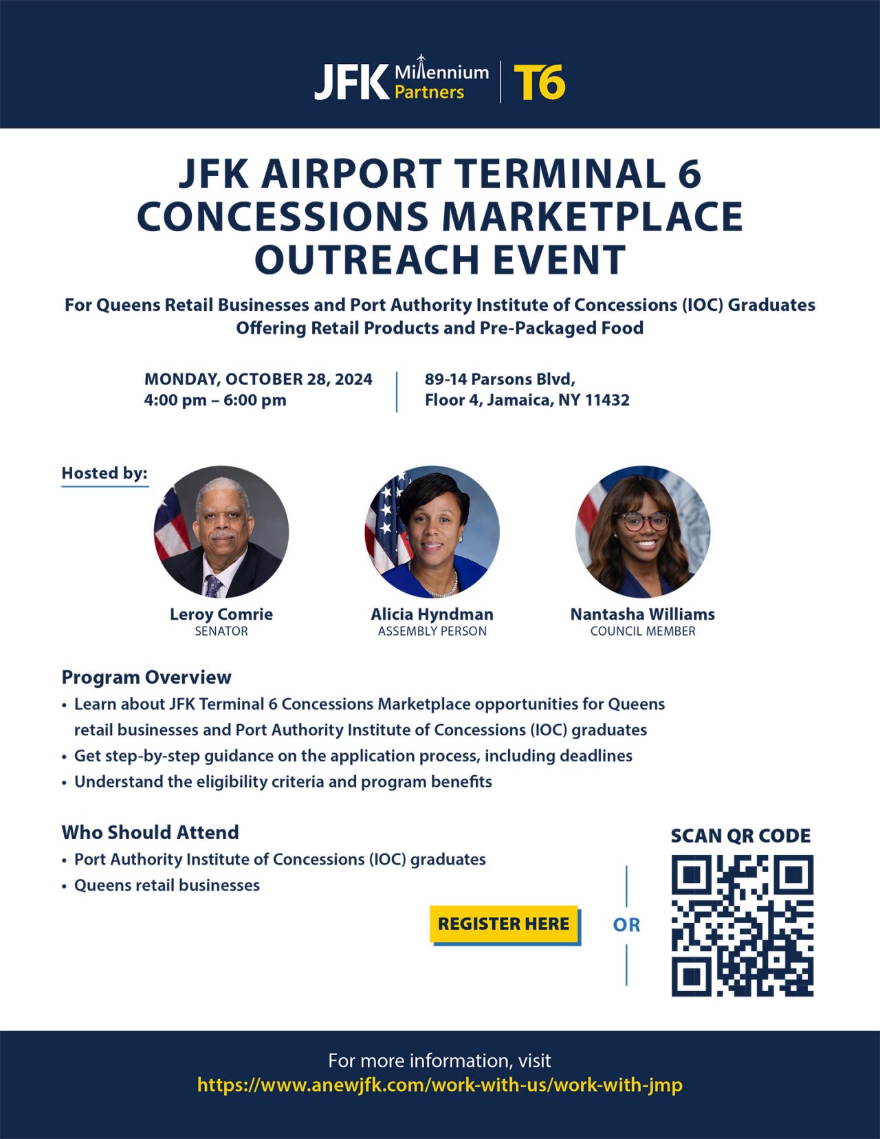 Terminal 6 Concessions Marketplace Outreach Event Flyer