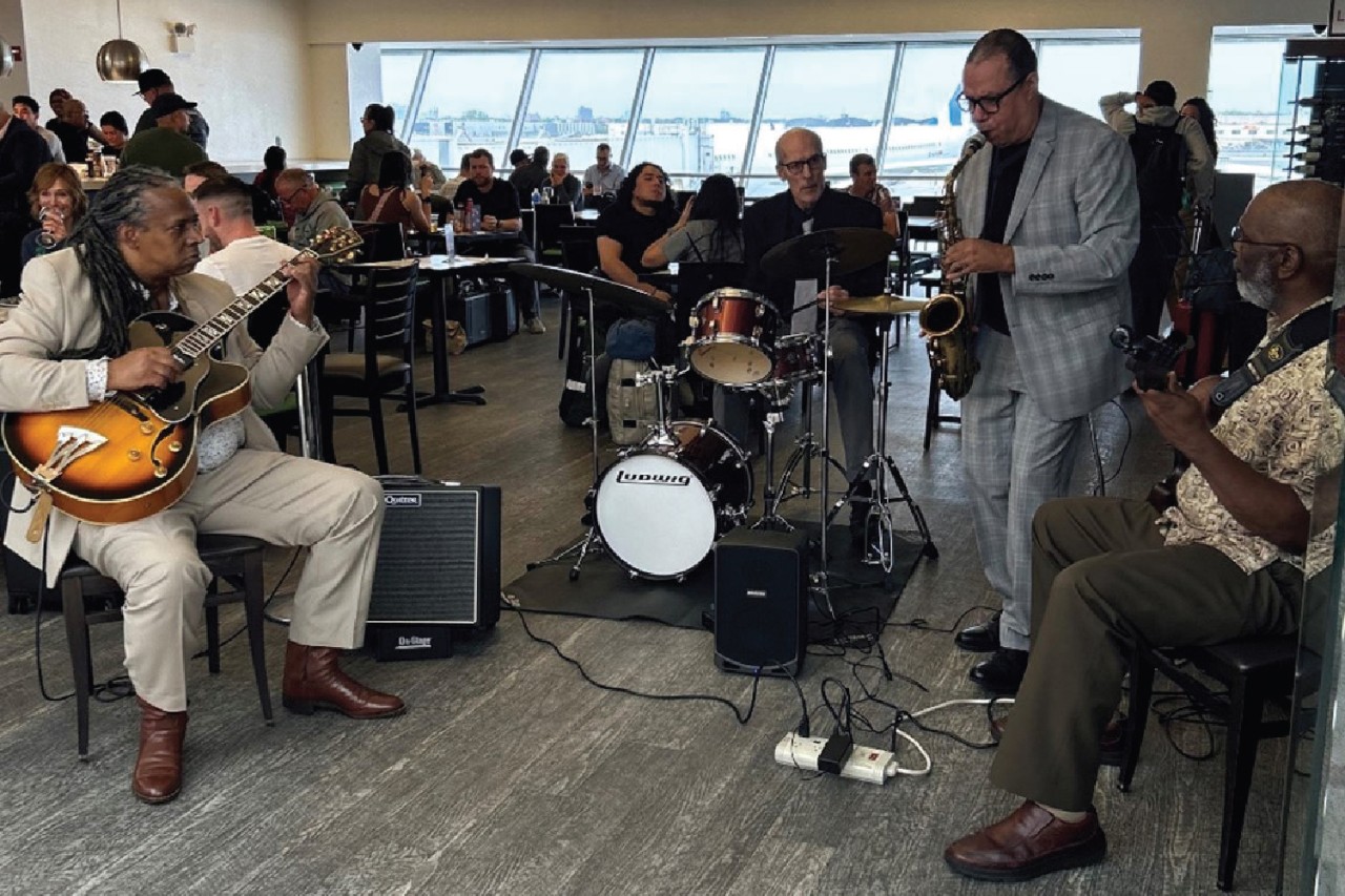 Men playing musical instruments